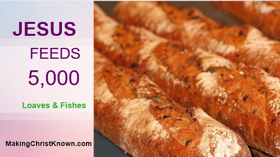 Jesus Feeds 5000 People Loaves And Fishes